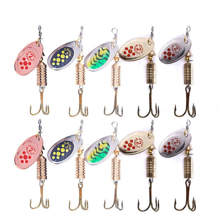 10 PCS HENGJIA SP054 6.7cm / 7g Fresh Water Sequins Road Bait(Gold)-garmade.com