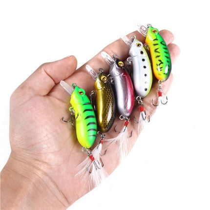 4 PCS HENGJIA CB027 10g 6cm Slow Down Feather Hook Bait(5 )-garmade.com