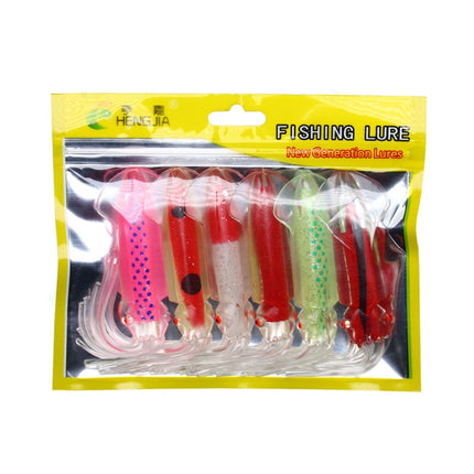 6 PCS / Bag HENGJIA SO1516 12cm / 15cm Colorful Octopus Fake Bait(12cm)-garmade.com