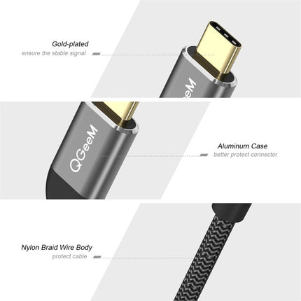 QGeeM QG-UA01 USB TYPE-C To HDMI Adapter(Silver Gray)-garmade.com
