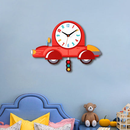 Cartoon Shake Wall Clock Children Room Decoration Wall Clock (Car)-garmade.com