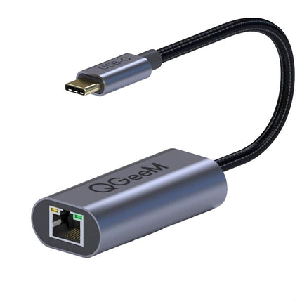QGeeM QG-UA05 USB-C to Ethernet Adapter(Silver Gray)-garmade.com