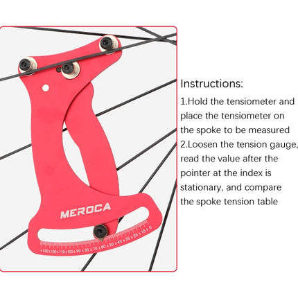 MEROCA Bicycle Ring Calibration Tool Spoke Tension Tube Wheel Set Steel Wire, Color: Red+Wrench-garmade.com
