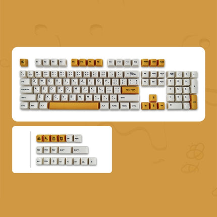 Dye Sublimation Heat Transfer Keycaps For Mechanical Keyboard(Bee Milk)-garmade.com