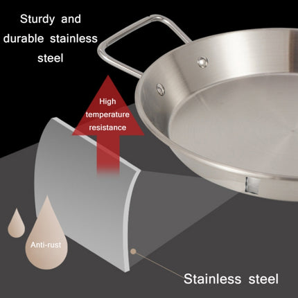 Outdoor Camping Stainless Steel Binaural Pans(24cm)-garmade.com