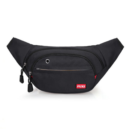 FUXI Pockets Casual Travel Cashier Messenger Chest Bag(Y002 Black)-garmade.com