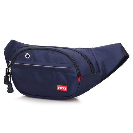 FUXI Pockets Casual Travel Cashier Messenger Chest Bag(Y002 Blue)-garmade.com
