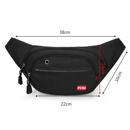 FUXI Pockets Casual Travel Cashier Messenger Chest Bag(Y002 Black)-garmade.com