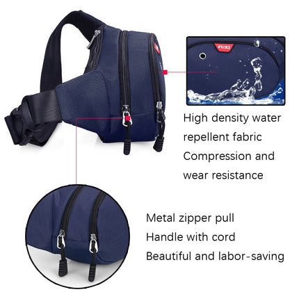 FUXI Pockets Casual Travel Cashier Messenger Chest Bag(Y002 Blue)-garmade.com