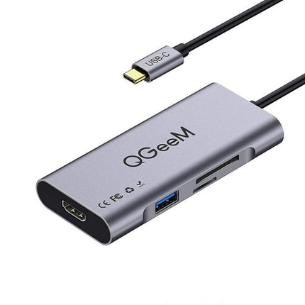 QGeeM 7 In 1 Multifunctional USB3.0 TYPE-C Extension HUB Adapter(QG-UH07-3 V1)-garmade.com