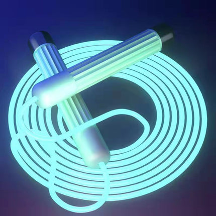 Sports Fitness LED Light Adjustable Skipping Rope(Green)-garmade.com