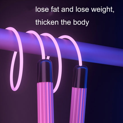 Sports Fitness LED Light Adjustable Skipping Rope(Pink)-garmade.com