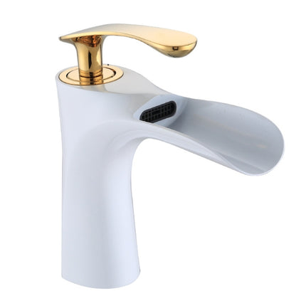 Washbasin All Copper Diamond Hot And Cold Water Faucet(White Gold)-garmade.com
