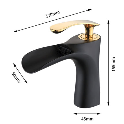 Washbasin All Copper Diamond Hot And Cold Water Faucet(Black Silver)-garmade.com
