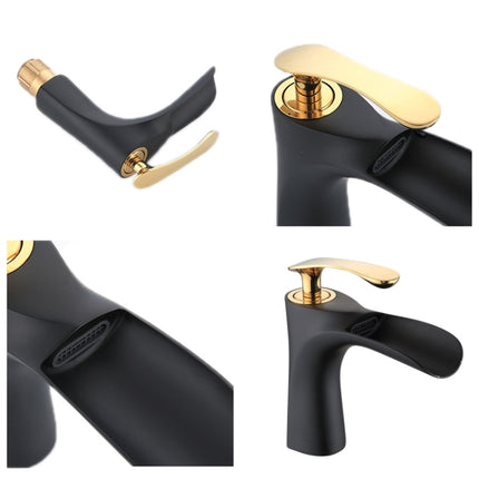 Washbasin All Copper Diamond Hot And Cold Water Faucet(Black Gold)-garmade.com
