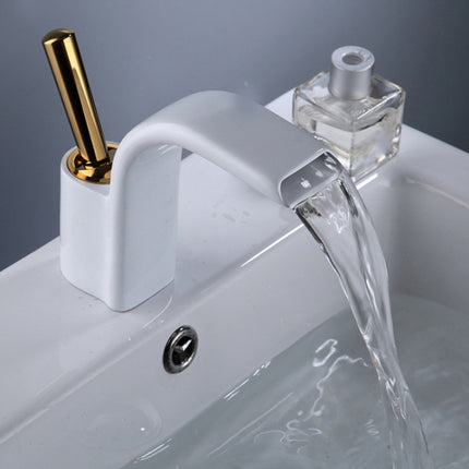 Bathroom All Copper Basin Hot And Cold Water Faucet, Specification: White Silver-garmade.com