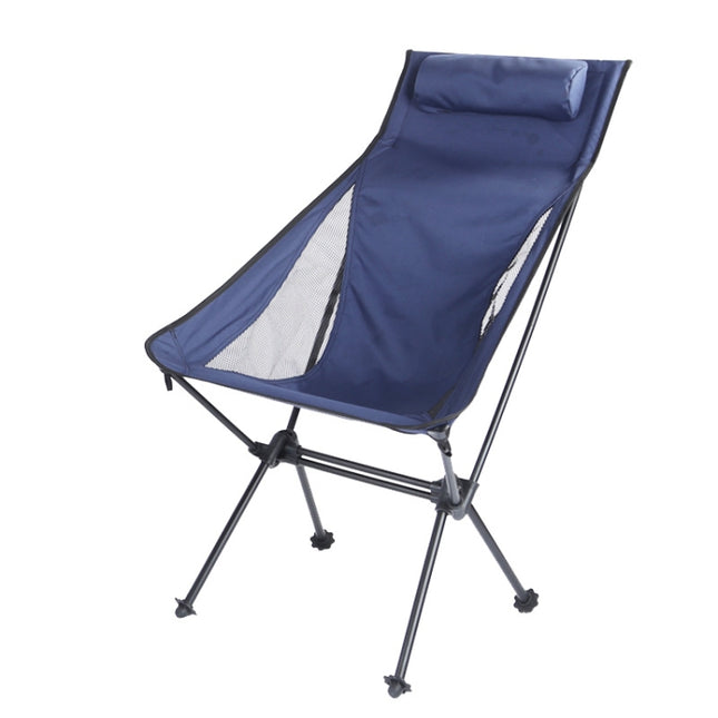 Outdoor Camping Aluminum Alloy Portable Folding Beach Chair, Colour: Without Pocket (Blue Gray)-garmade.com