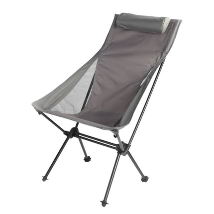 Outdoor Camping Aluminum Alloy Portable Folding Beach Chair, Colour: Without Pocket (Dark Gray)-garmade.com