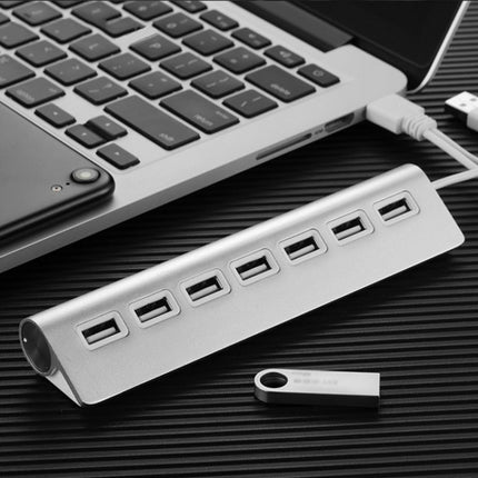 THL059 USB2.0 7 In 1 Aluminum Alloy HUB(7 Ports)-garmade.com