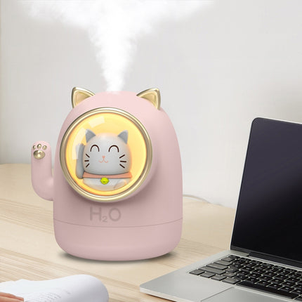 A-16 Home Office Silent Mini Lucky Cat USB Humidifier(Pink)-garmade.com