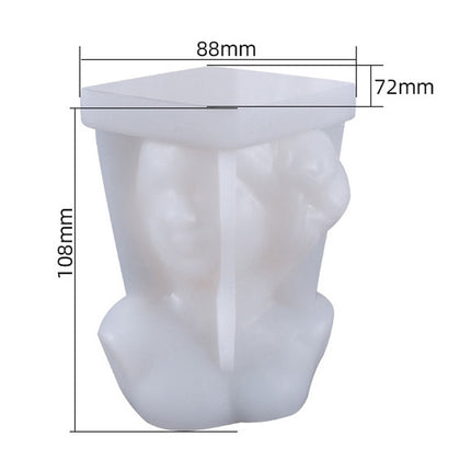Aromatherapy Plaster Mold Rose Beauty Candle Silicone Mold, Style: Close Eyes-garmade.com