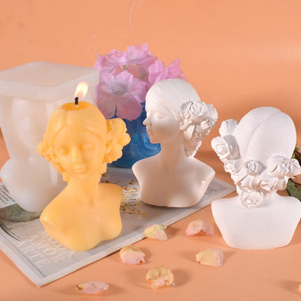 Aromatherapy Plaster Mold Rose Beauty Candle Silicone Mold, Style: Close Eyes-garmade.com