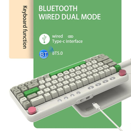 Ajazz B21 68 Keys Bluetooth Wired Mechanical Keyboard, Cable Length:1.6m(Tea Shaft)-garmade.com