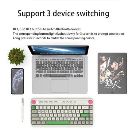 Ajazz B21 68 Keys Bluetooth Wired Mechanical Keyboard, Cable Length:1.6m(Black Shaft)-garmade.com