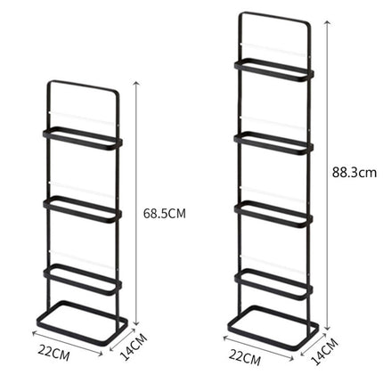 HP20210319 Home Carbon Steel Portable Vertical Slipper Rack, Spec: 3-layers (Black)-garmade.com