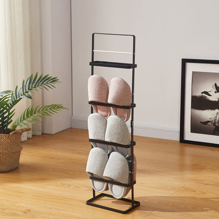 HP20210319 Home Carbon Steel Portable Vertical Slipper Rack, Spec: 4-layers (Black)-garmade.com