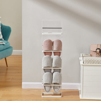 HP20210319 Home Carbon Steel Portable Vertical Slipper Rack, Spec: 4-layers (White)-garmade.com