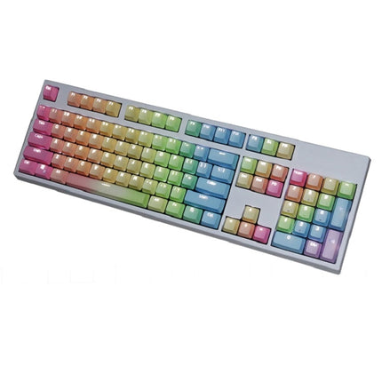 104 Keys Light-transmitting Dip-dyed Keycaps(Rainbow Dip)-garmade.com