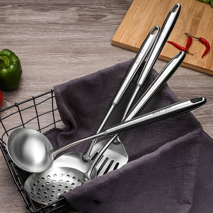304 Stainless Steel Kitchen Equipment Thickened Hollow Handle Cooking Tool, Style: Spatula-garmade.com