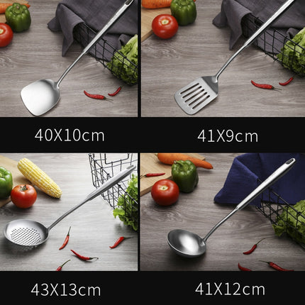 304 Stainless Steel Kitchen Equipment Thickened Hollow Handle Cooking Tool, Style: Spatula-garmade.com