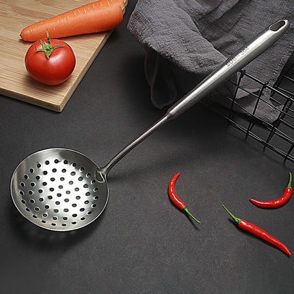 304 Stainless Steel Kitchen Equipment Thickened Hollow Handle Cooking Tool, Style: Slotted Spoon-garmade.com