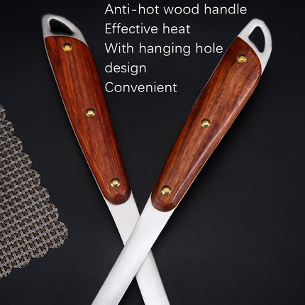 304 Stainless Steel Wooden Handle Kitchenware Home Kitchen Equipment, Style: Slotted Shovel-garmade.com
