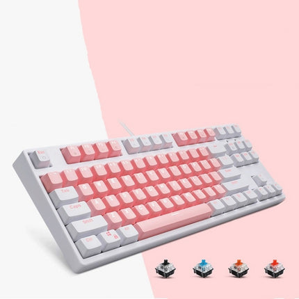 87/108 Keys Gaming Mechanical Keyboard, Colour: FY87 White Shell Black Shaft-garmade.com