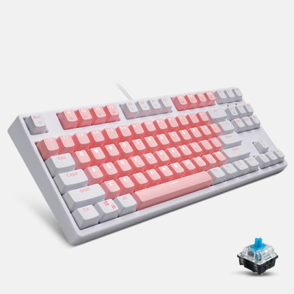 87/108 Keys Gaming Mechanical Keyboard, Colour: FY87 White Shell Green Shaft-garmade.com