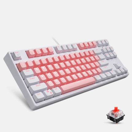 87/108 Keys Gaming Mechanical Keyboard, Colour: FY87 White Shell Red Shaft-garmade.com