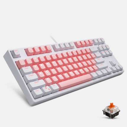 87/108 Keys Gaming Mechanical Keyboard, Colour: FY87 White Shell Tea Shaft-garmade.com