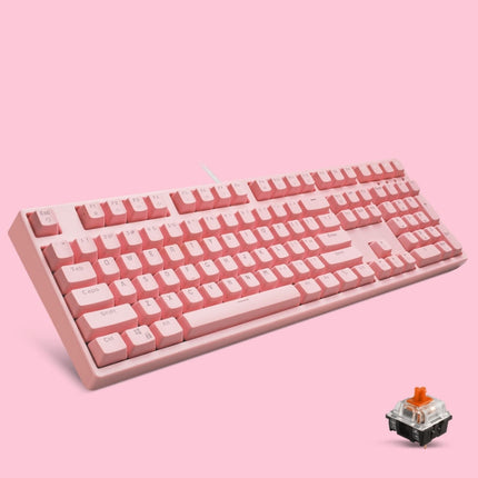 87/108 Keys Gaming Mechanical Keyboard, Colour: FY108 Pink Shell Pink Cap Tea Shaft-garmade.com