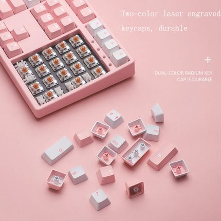 87/108 Keys Gaming Mechanical Keyboard, Colour: FY108 Pink Shell Tea Shaft-garmade.com