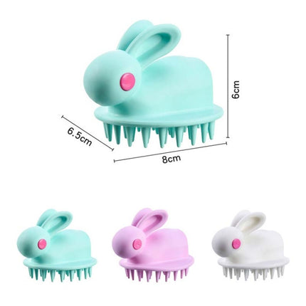 2 PCS Cute Rabbit Shaped Silicone Shampoo Brush(Green)-garmade.com