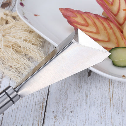 2 PCS Household Stainless Steel Fruit Carving Knife Shaper Flower-shaped Vegetable Cutter-garmade.com
