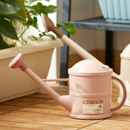 Home Gardening Watering Flowers Plastic Long Mouth Kettle(1.5L Pink)-garmade.com