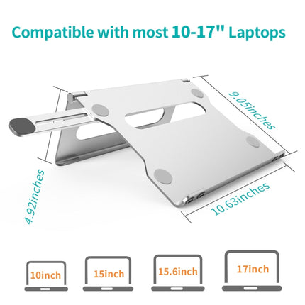 Aluminum Alloy Laptop Bracket Folding Tablet Notebook Cooling Bracket(Silver)-garmade.com
