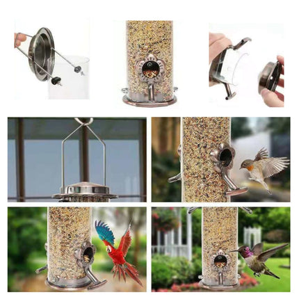 Outdoor Garden Hanging Metal Bird Automatic Feeder-garmade.com