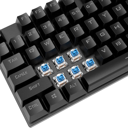 XUNFOX K80 87 Keys Wired Gaming Mechanical Illuminated Keyboard, Cable Length:1.5m(Black Gray)-garmade.com
