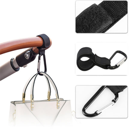 2 PCS Baby Stroller Convenient Carabiner Hook(Black)-garmade.com