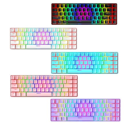 ZIYOU LANG T8 68 Keys RGB Luminous Gaming Mechanical Keyboard, Cable Length:1.6m(Black Tea Shaft)-garmade.com